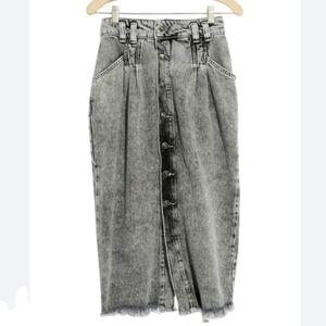 Free People Sidney denim midi skirt